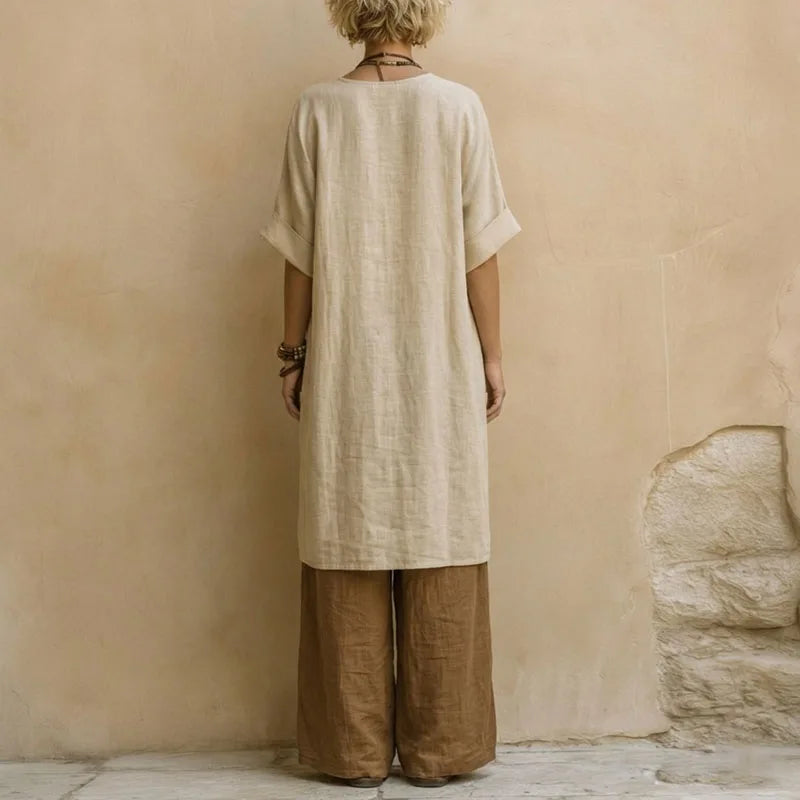 Iveta | Trzyczęściowy komplet boho z geometrycznym wzorem