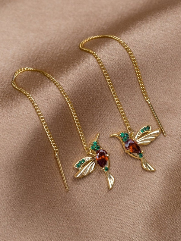 Stefanie – Gold Earrings with Delicate Pendant