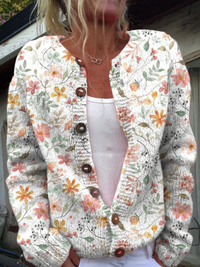 GRETA™ | VINTAGE FLORAL KNIT CARDIGAN