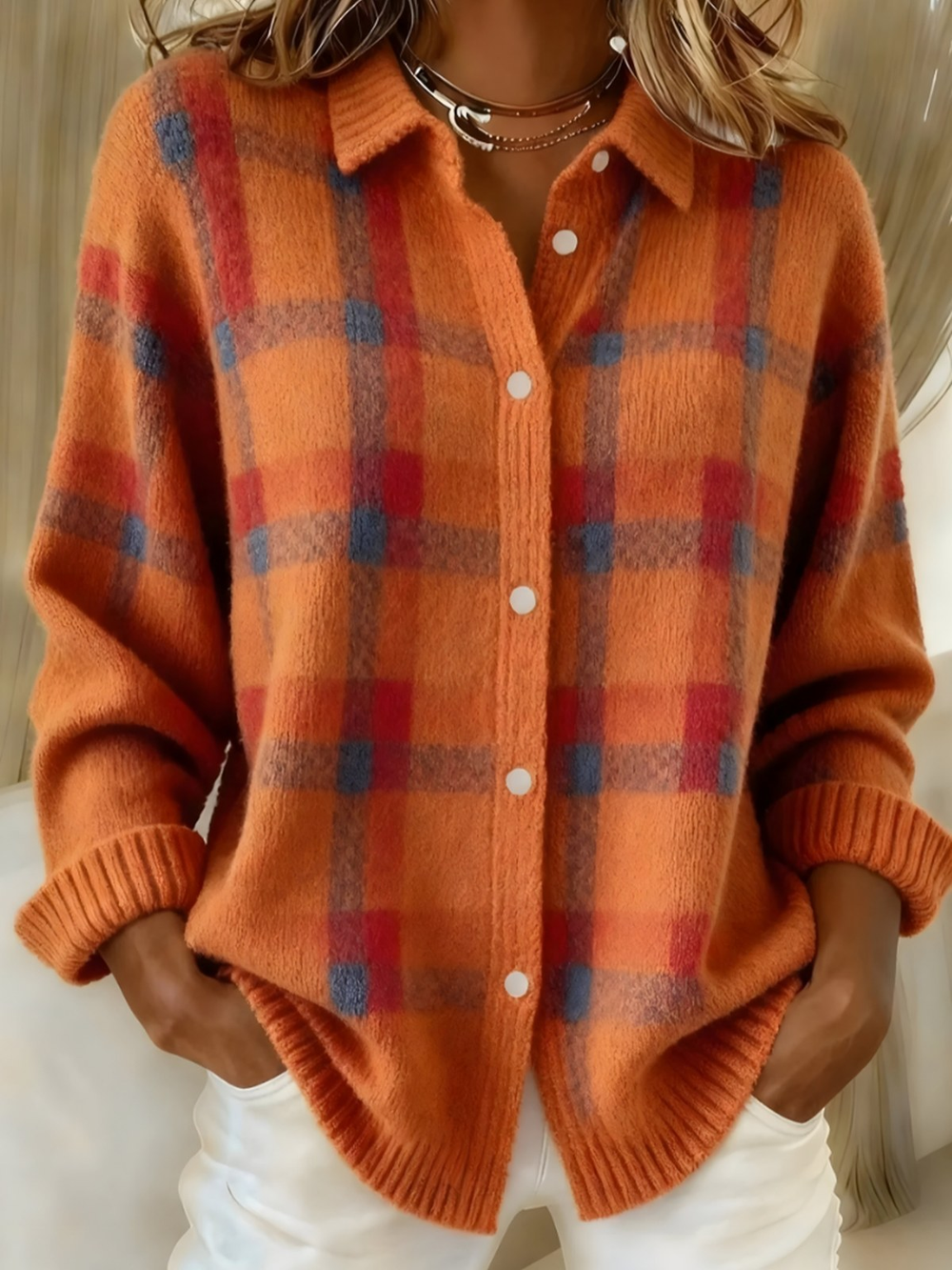Clementine | Checked cardigan