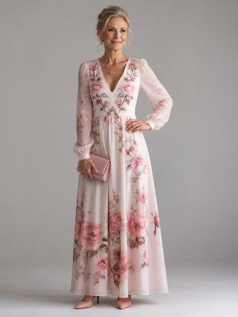 Musal | Vestido midi de manga larga con caída natural