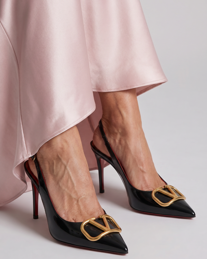 Althea | Czółenka slingback ze spiczastym noskiem na szpilce