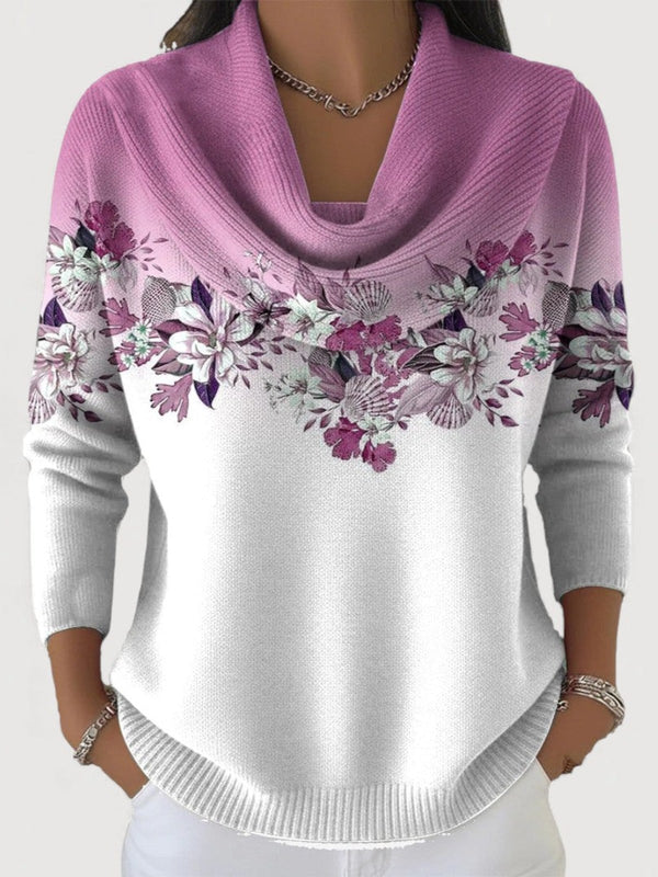Aurora | Floral roll-neck jumper