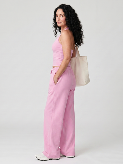Helena | Top sin mangas con escote redondo y pantalones de pierna ancha