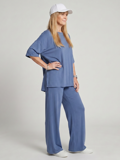 Ramse | Conjunto de top oversize de manga corta y pantalones de pierna ancha