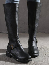 GEORGINA | CLASSIC BUCKLE KNEE-HIGH BOOTS FOR WOMEN