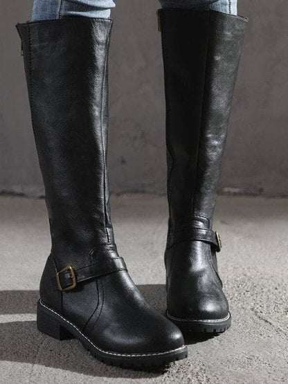 GEORGINA | CLASSIC BUCKLE KNEE-HIGH BOOTS FOR WOMEN