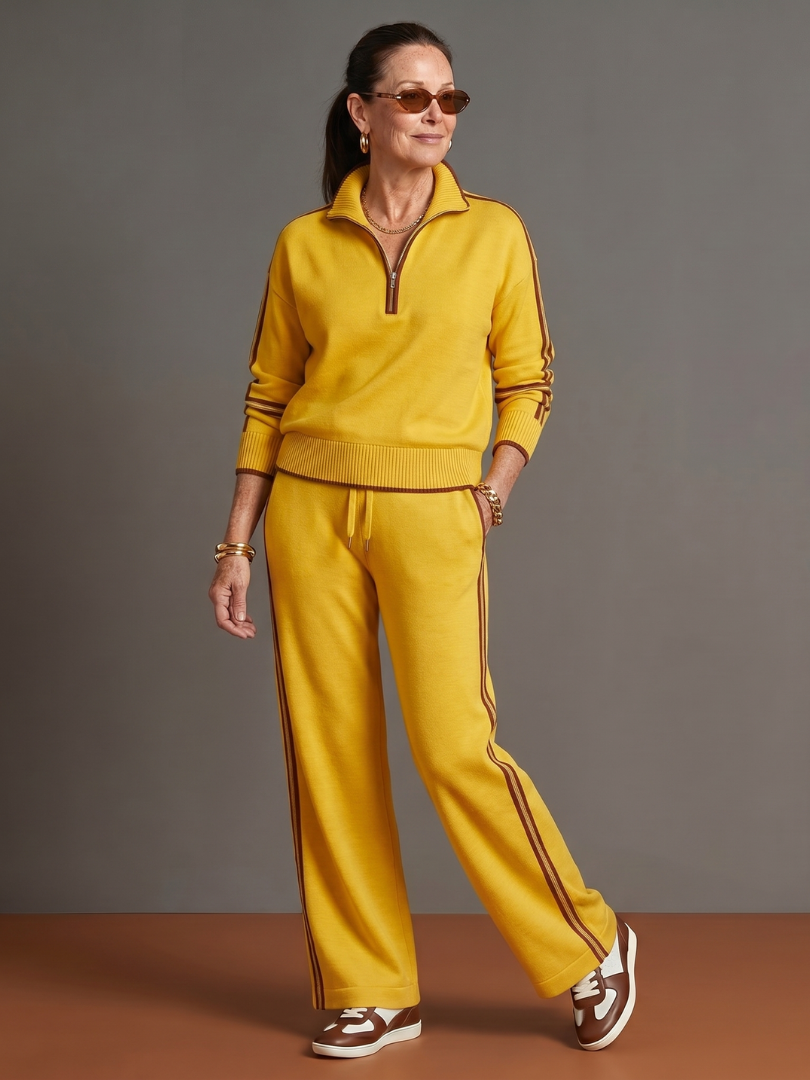 Rain | Bluza z zamkiem pod szyją i spodnie z bocznym paskiem