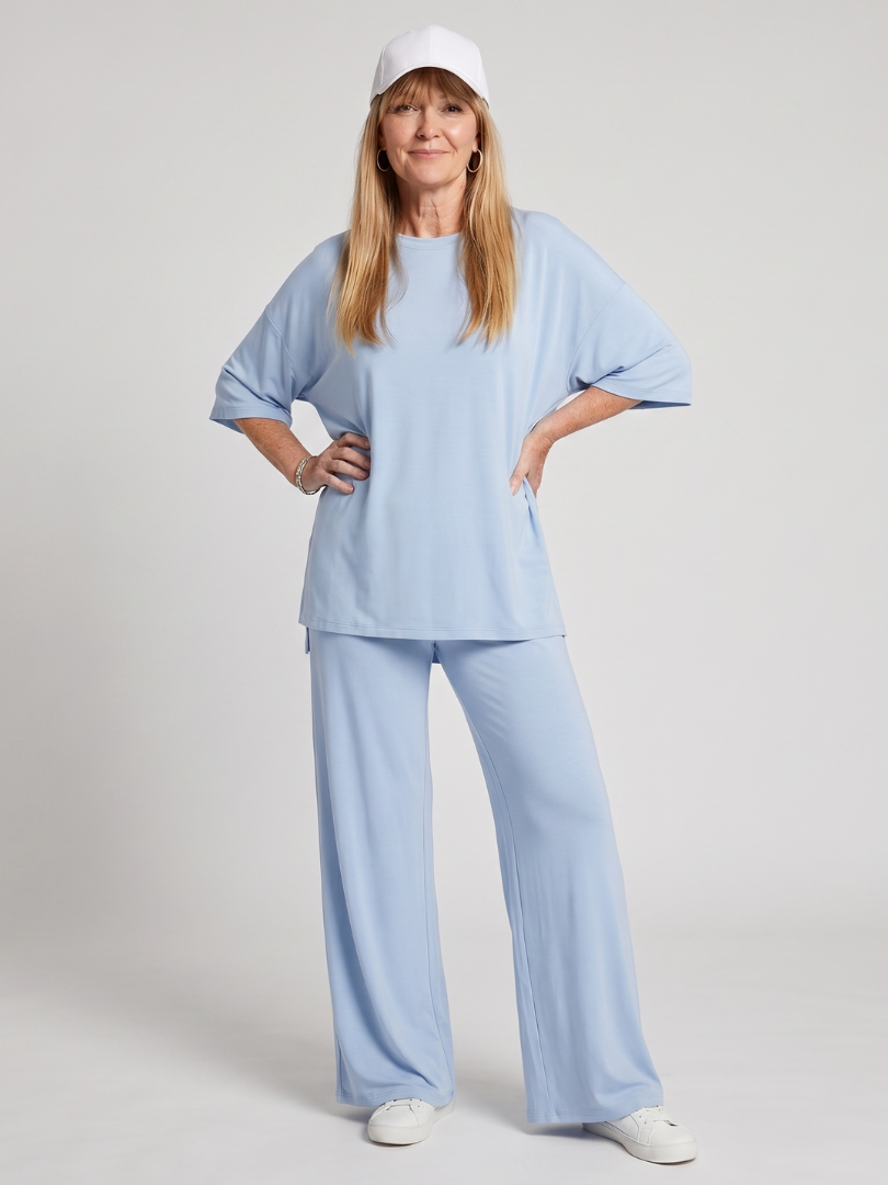 Ramse | Conjunto de top oversize de manga corta y pantalones de pierna ancha