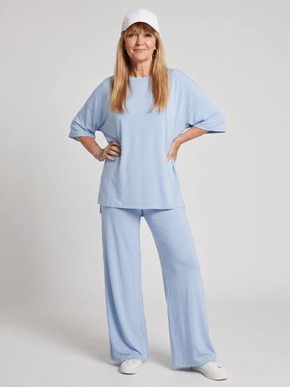 Ramse | Conjunto de top oversize de manga corta y pantalones de pierna ancha