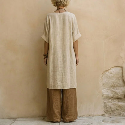 Iveta | Trzyczęściowy komplet boho z geometrycznym wzorem