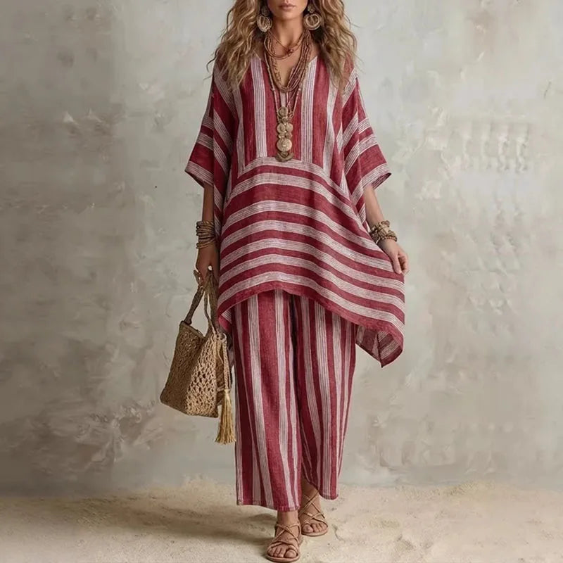 Radka | Dwuczęściowy komplet boho w paski
