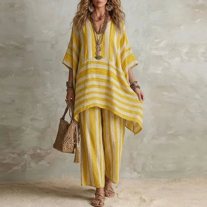 Radka | Dwuczęściowy komplet boho w paski