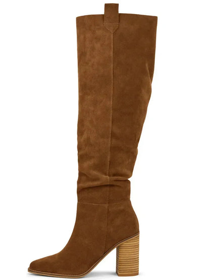 SUEVIRA™ | SUEDE BLOCK HEEL BOOTS