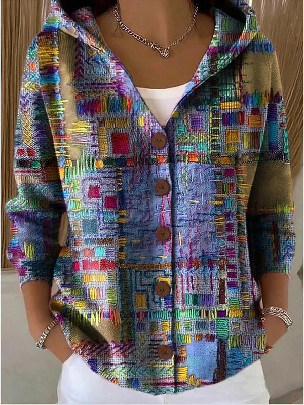 Cordelia | Printed hooded cardigan