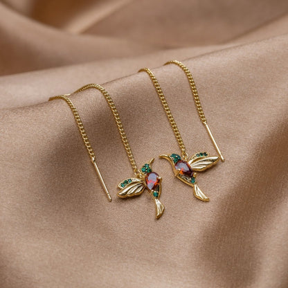Stefanie – Gold Earrings with Delicate Pendant