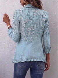Estrella | Vintage Paisley Print Ruffled Jacket